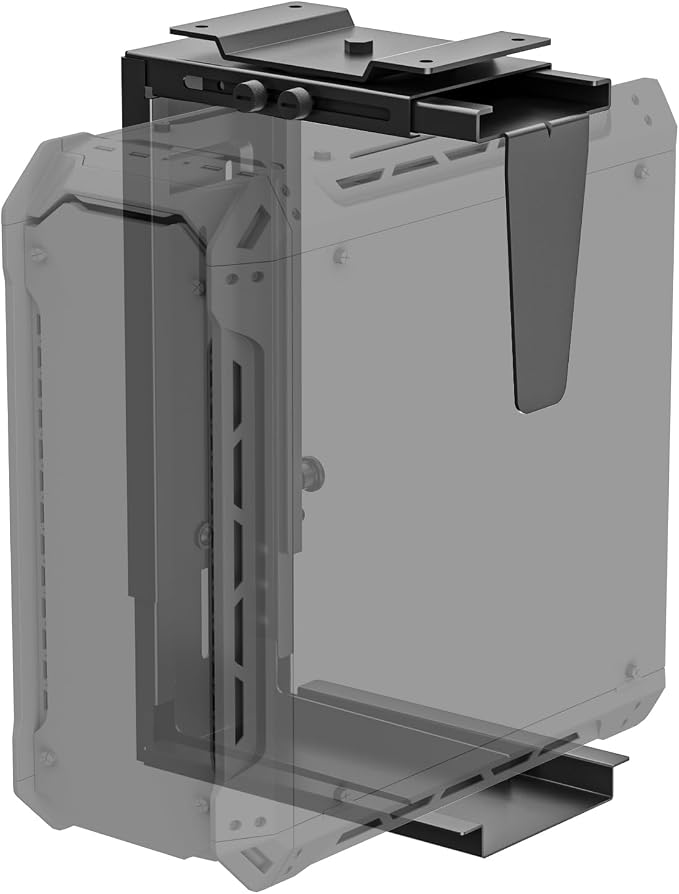 Suptek Adjustable Under Desk and Wall PC Mount,3.94 to 11.61 inch Wide Computer Case CPU Hanger Holder 360 Degree Rotatable Under-Desk PC Hanging Stand Holder Mount (ZJJ001XL) by suptek