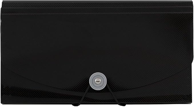 JAM PAPER Accordion Folders - 13 Pocket Plastic Expanding File - Check Size - 5 x 10 1/2 - Black - 2/Pack - Image 3