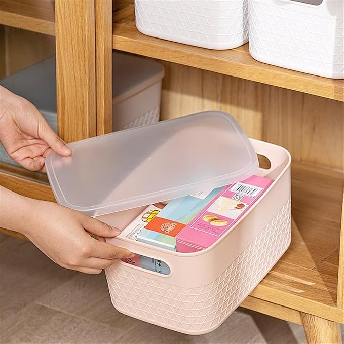 Lidded Storage Bin Organizer | Storage Organizing Container, 4 Liter, Set of 6, Mint - Image 2