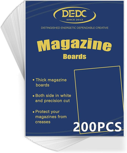 200 Pcs Acid-Free Backing Boards Only - Rigid Magazine & Comic Book Support Boards, for Replacement or Enhanced Protection (21x29cm) by DEDC