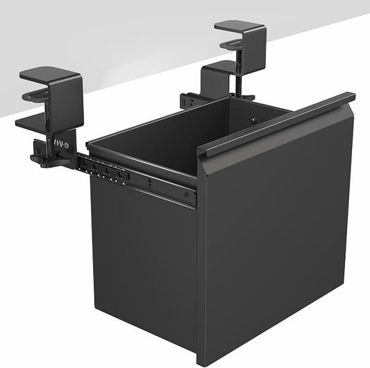 VIVO Black Clamp-on Under Desk Filing Cabinet, MOUNT-FCD1C-B | Metal Office Storage Drawer, Holds 22 lbs, for 8.5 x 11 inch Letter-Size Folders by Unknown