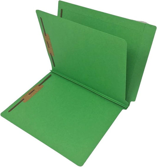 14 Pt. Green Classification Folders, Full Cut End Tab, Letter Size, 1 Divider (Box of 25) by Ecom+Folders
