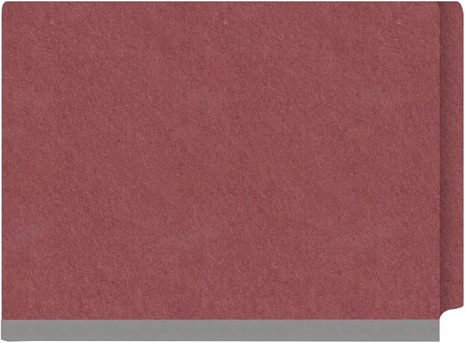 Pressboard Classification Folders, Full Cut End Tab, Letter Size, 1 Divider, Dark Red (Box of 10) - Image 3