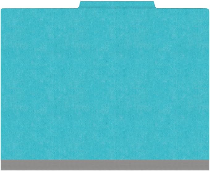 Heavy Duty End Tab Color Folders, 2/5 Cut ROC Top Tab, Letter Size, 1 Divider, Light Blue (Box of 10) - Image 3