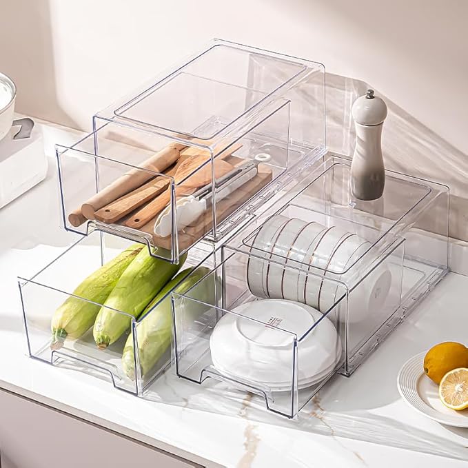 clear Drawer-Type Plastic Storage Box Bins Organizer，Family First Aid Kits Medicine cabinet Box Organizer,Closet ，Shelf，Ointments, Adhesive Bandages，Cosmetics,Office Items (clear, 2L Extra Large) - Image 6
