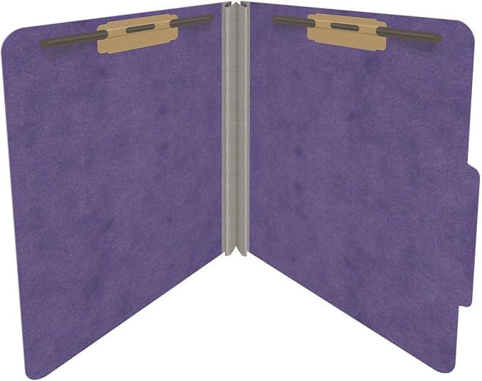 25 Pt. Pressboard Classification Folders, 2/5 Cut ROC Top Tab, Letter Size, No Dividers, Purple (Box of 25) - Image 4