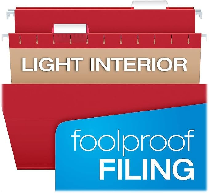 Pendaflex Hanging File Folders, Letter Size, Assorted Colors, 1/5-Cut Adjustable Tabs, 25 Per Box (81663) - Image 4