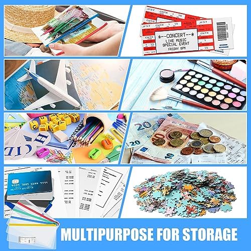 Zhehao 300 Pcs A6 Zipper Pouch Bulk, Clear Pencil Envelopes, Multicolor - Image 6