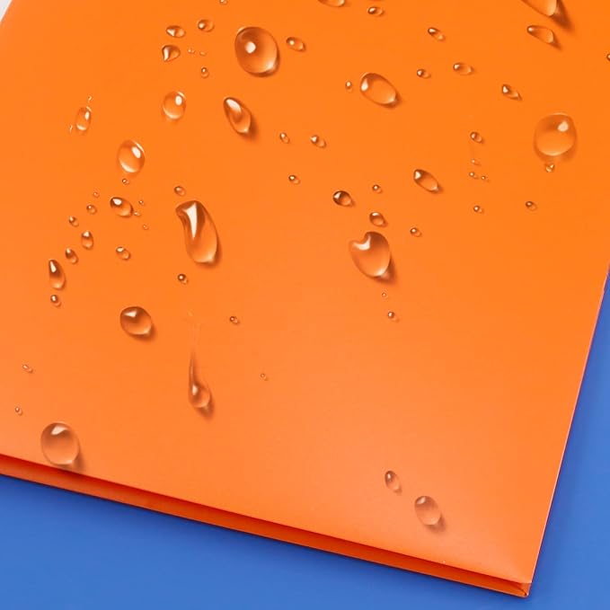 ViVin 12 Pack Plastic Folders with Pockets and Prongs, Heavy Duty 2 Pocket Folders with 3-Prong Fasteners, Poly File Holds 8-1/2" x 11" Paper for School Office Home (Orange) - Image 6