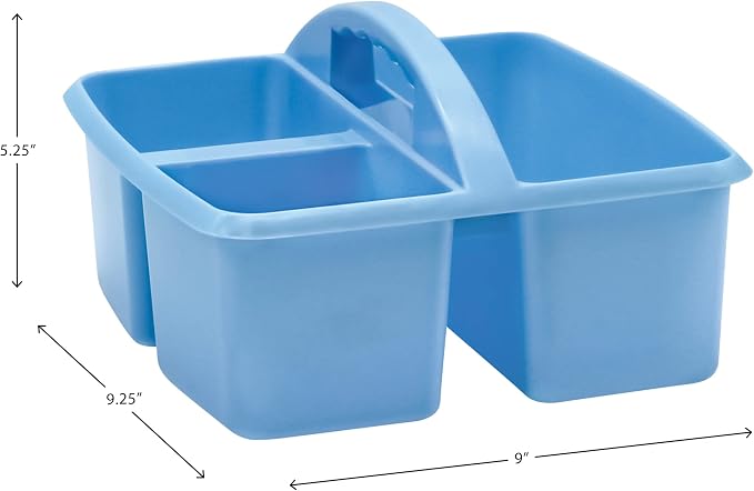 Teacher Created Resources Light Blue Portable Plastic Storage Caddy 6-Pack for Classrooms, Kids Room, and Office Organization, 3 Compartments - Image 3