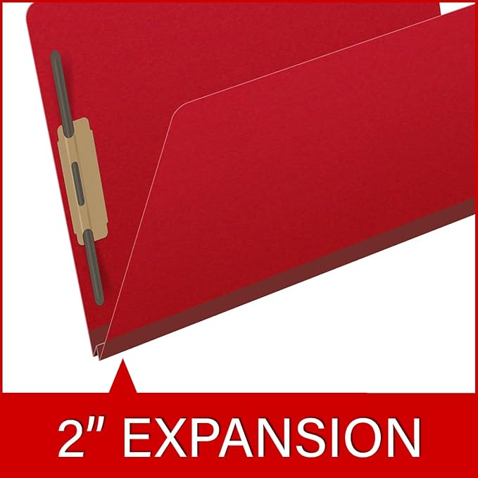 25 Pt. Pressboard Classification Folders, 2/5 Cut ROC Top Tab, Legal Size, No Dividers, Deep Red (Box of 25) - Image 7
