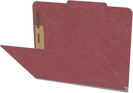 Top Tab Pressboard Folders, Letter Size, 2" exp, Fasteners Pos #1 & #3, Dark Red (Box of 25) by Ecom+Folders