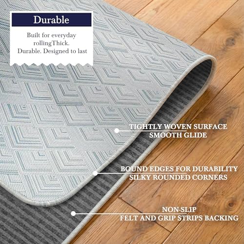 Aothia Textilene Chair Mat for Hardwood Floors - Heavy Duty Non-Slip Desk Floor Protector, Durable PVC & Polyester Blend, Easy to Clean, Ideal for Home Office (36"x47", Sky Blue) - Image 6