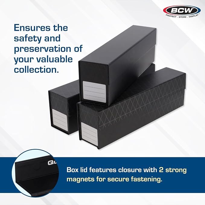 BCW QuickFold® Card Storage Boxes for Magnetics & Toploaders – 6 Pack | Trading Card Holder Box with Magnetic Closure | Easy Fold Assembly for Sports and TCG Cards - Image 4