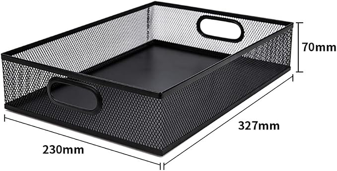 Paper Letter Tray Stackable Desktop File Document Organizer Metal Mesh Collection Office Desk Accessories Black - Image 6
