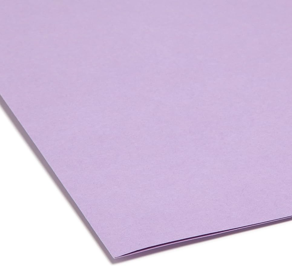 Smead File Folder, Reinforced Straight-Cut Tab, Letter Size, Lavender, 100 per Box (12410) - Image 5