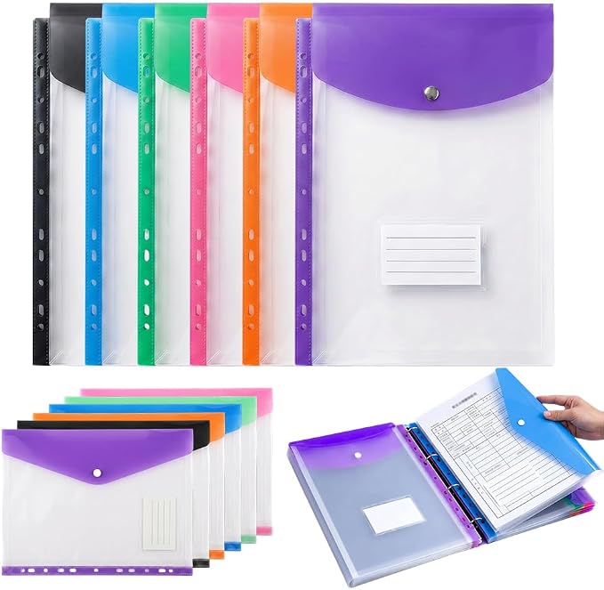 11-Hole Expanding File Pockets Assorted Colors, Folder for Binder to Help Organize Documents, Receipts, Notes and Paperwork While Keeping Files Neatly Separated，6PCS-B by Unknown