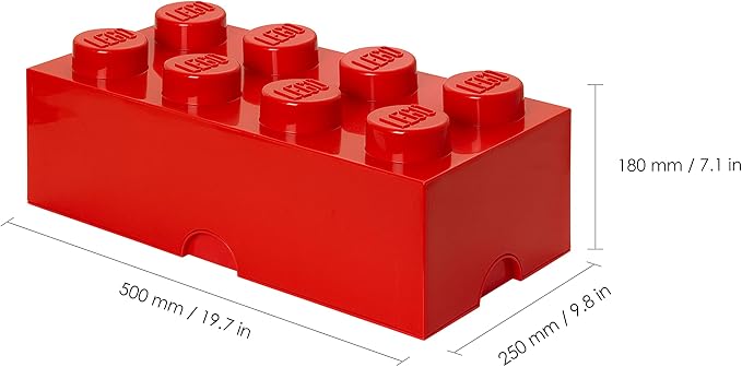 Room Copenhagen, LEGO Brick Box Stackable Storage Containers - Organizational Building Blockss - 19.69 x 9.84 x 7.09 Inches - Brick 8, Bright Red | Large 19.69 x 9.84 x 7.09 in Plastic Bin, Organizational Building Block for Toy Bricks, PVC Free Polypro... - Image 3