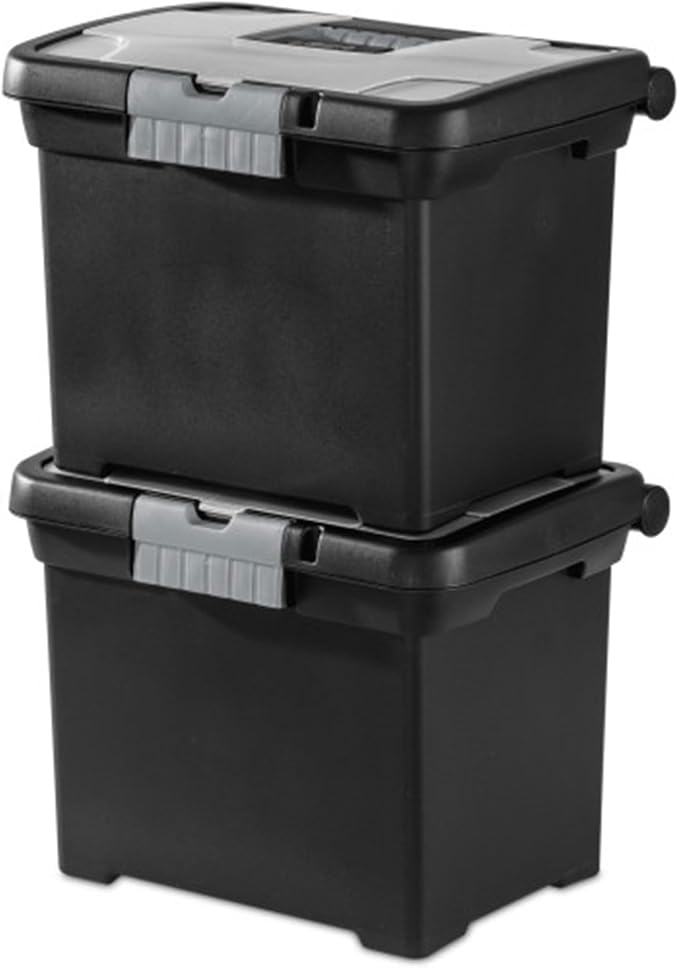 Sterilite Portable File Box with Latching Lids for Home and Office, 8-Pack | Heavy-Duty and Stackable Plastic Containers with Latches for Closet, Cabinet, Bedroom, Bathroom and Dorm Room Organization - Image 3