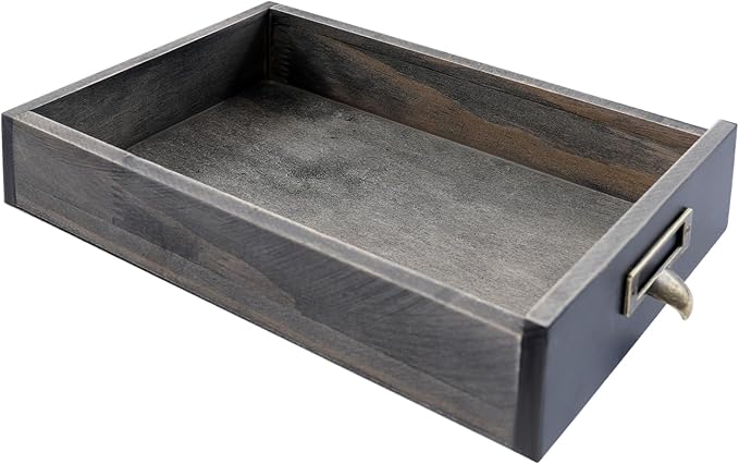 4-Piece Desktop Organizer Set with 3 Drawers, Wood & Metal Drawer Storage, Wooden Desktop Organizer for Store Cosmetics, Jewelry, Letters, Papers, Tea Bags, Sugar Packets (Black) - Image 5