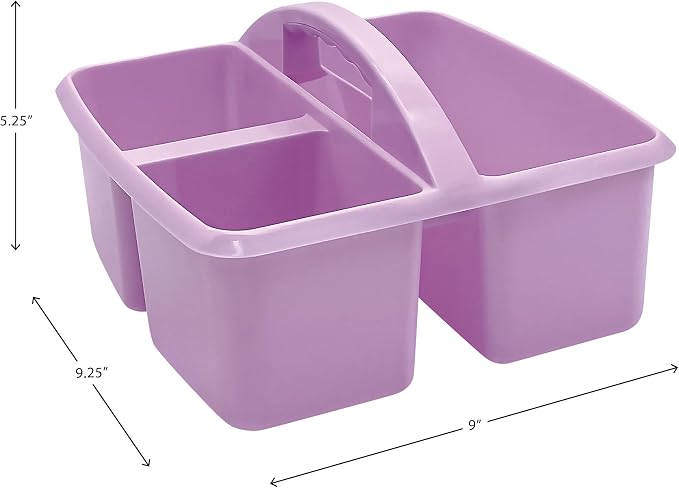 Teacher Created Resources Lavender Portable Plastic Storage Caddy 6-Pack for Classrooms, Kids Room, and Office Organization, 3 Compartments (TCR2088745) - Image 4