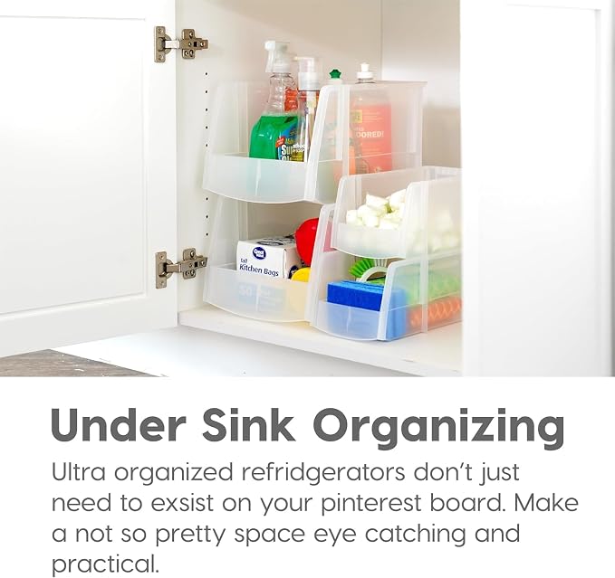 IRIS USA 8-Pack, Medium Clear Stackable Storage Bins | Organize snacks, cans, coffee pods, craft supplies, and household essentials with clear visibility and easy access - Image 5