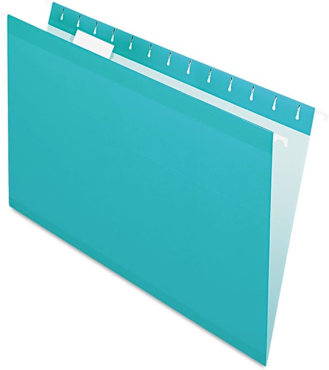 Pendaflex Hanging File Folders, Legal Size, Aqua (PFX415315AQU) by TOPSProducts