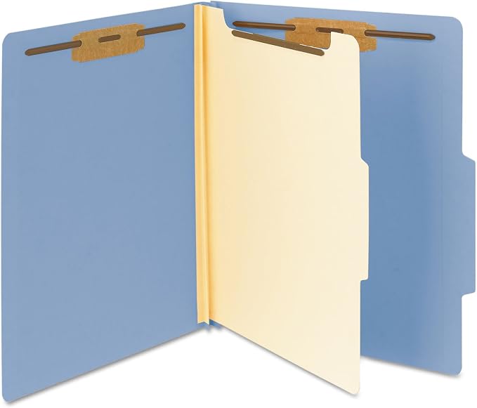 Smead Classification File Folder, 2" Expansion, 2/5-Cut Tab, Letter Size, 10 per Box (1 Divider, Blue) - Image 6