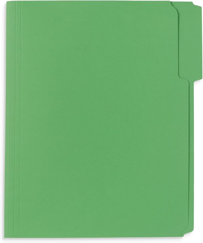 Blue Summit Supplies 50 Green Fastener File Folders, Letter, 2 Prong | Durable 11pt green paper, letter size, 1/3 cut reinforced tabs, bonded 2 prong fasteners, medical, law and office files - Image 3