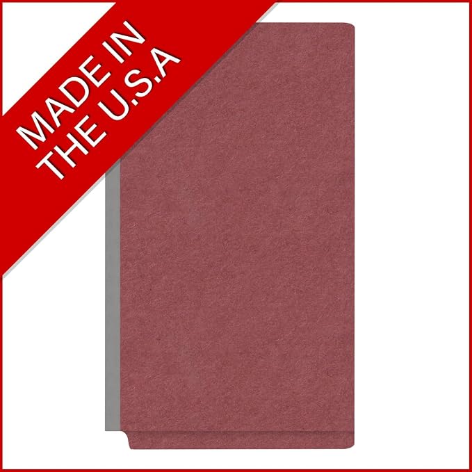 Ecom Folders End Tab Pressboard Classification Folders | Legal Size 25 Pt Stock with 2 Dividers and 2" Tyvek Expansion | Medical, Legal & Office Records Organizer | Dark Red, Box of 10 - Image 5