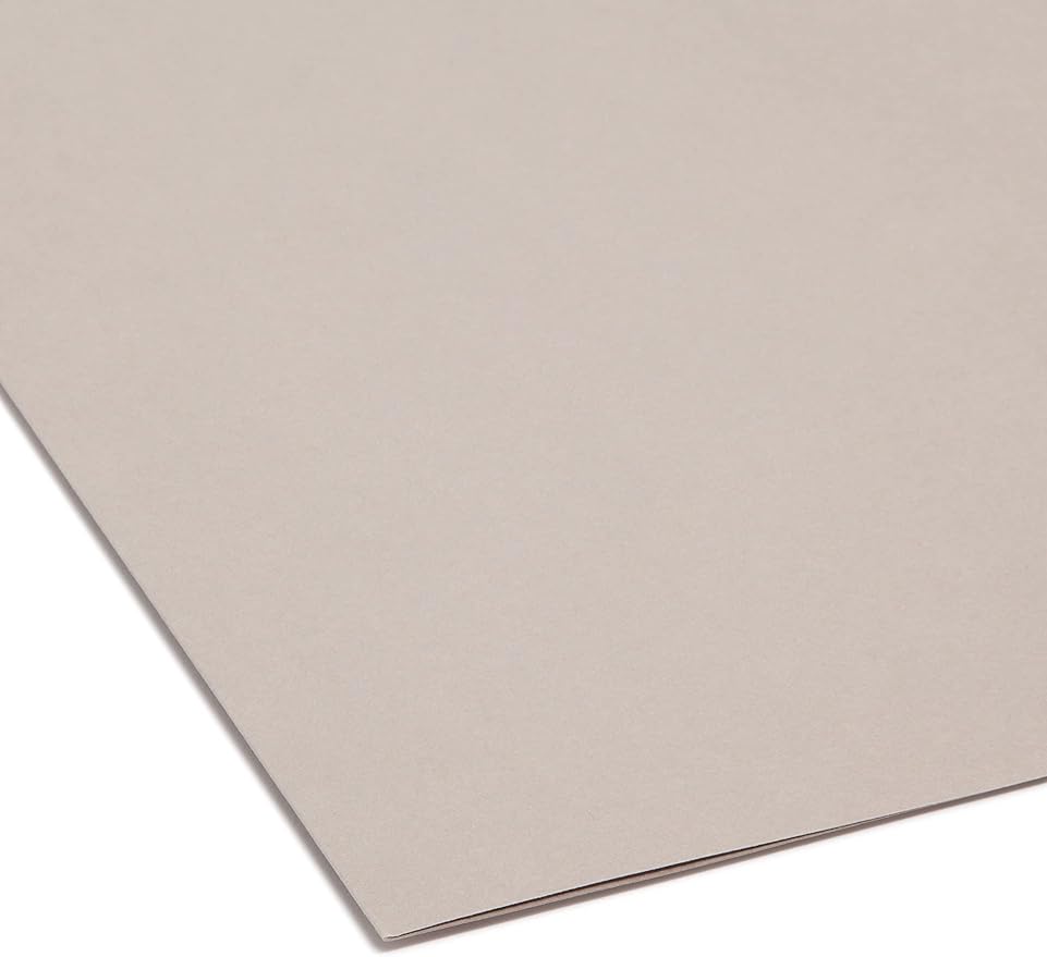 Smead Colored Hanging File Folder with Tab, 1/5-Cut Adjustable Tab, Letter Size, Gray (64063), (Pack of 10, 250 Count Total) - Image 4
