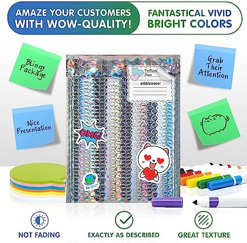 Metallic Bubble Mailers 5 x 9 Inch, Pack of 250 Holographic With Sturdy Adhesive Seal, Cushioning Opaque Envelope, Waterproof Foil - Image 5