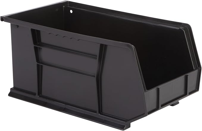 HE HUDSON EXCHANGE 15" x 8" x 7" (12 Pack) Plastic Stackable Storage Bin, Black by HudsonExchange