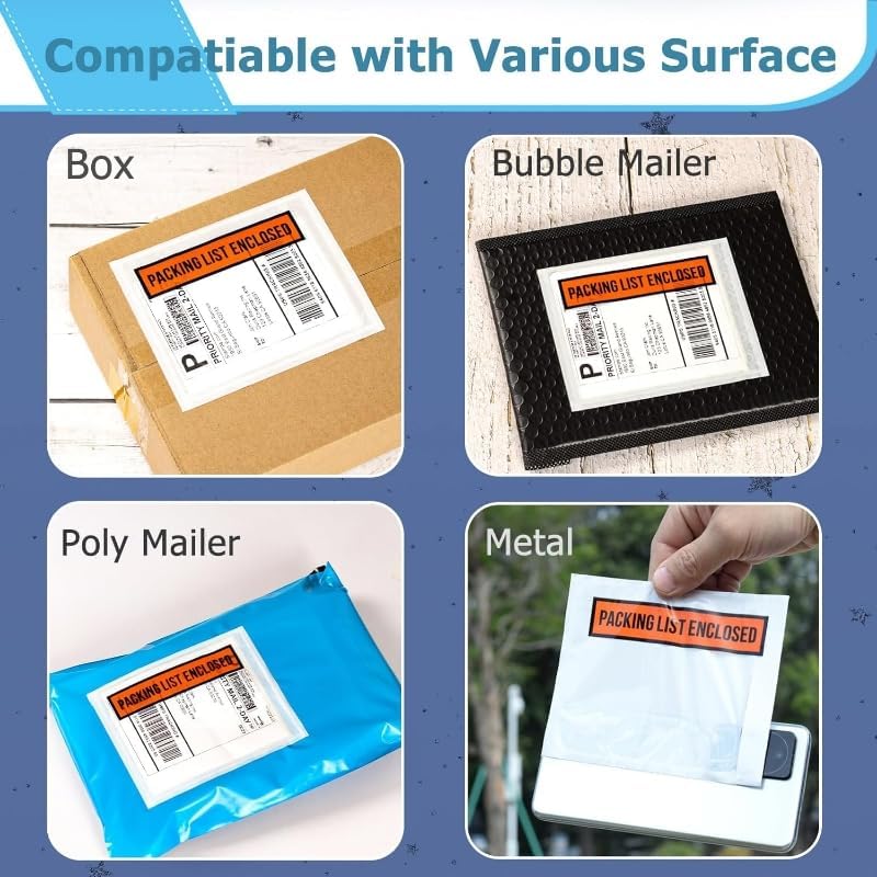 1000pcs 4.5”x5.5” Packing List Envelopes Self-seal Packing Slip Envelope Pouches Shipping Label Sleeves Top Loading Packing List Enclosed Bags. - Image 7