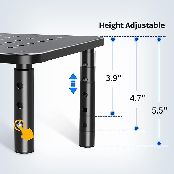 Zimilar 2 Pack Monitor Stand Riser+2 Pack Monitor Stand Riser with Metal Drawer and Phone Holder - Image 5