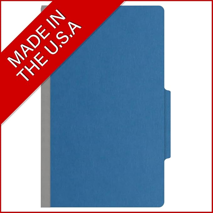 25 Pt. Pressboard Classification Folders, 2/5 Cut ROC Top Tab, Legal Size, 2 Dividers, Royal Blue (Box of 10) - Image 5