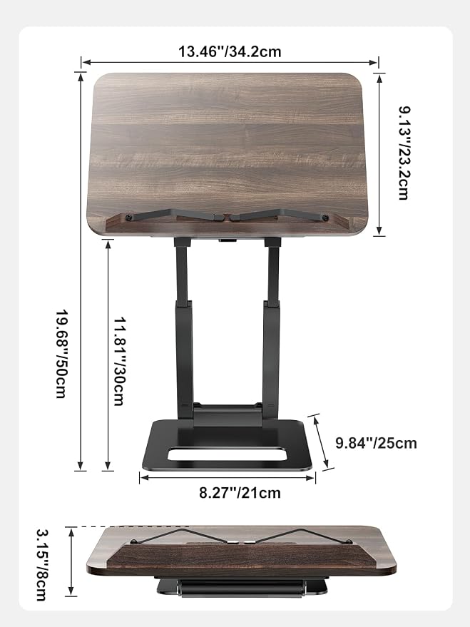 Tounee Telescopic Book Holder - Adjustable Height Cookbook Stand with Elastic Page Clips (Black) - Image 7