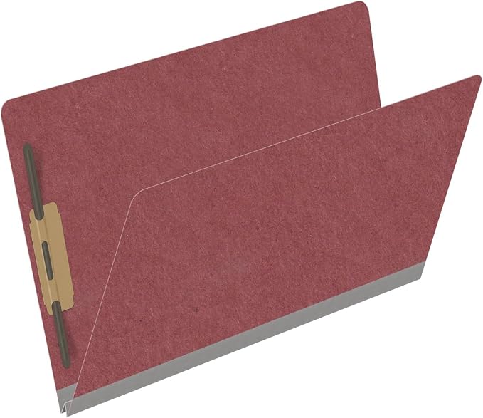 Ecom Folders End Tab Pressboard File Folders | Legal Size 25 Pt Stock with 2" Tyvek Expansion | Full Cut Tabs for Medical Charts, Legal Documents & Office Records | Dark Red, Box of 25 - Image 2