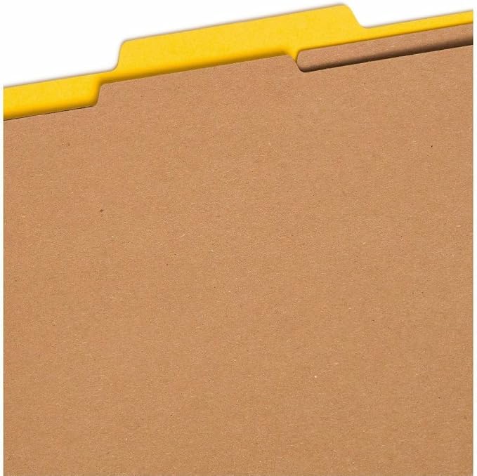 Smead 14064 Pressboard Classification Folder 2-Inch Exp. Two Dividers Letter Yellow 10/Box - Image 3