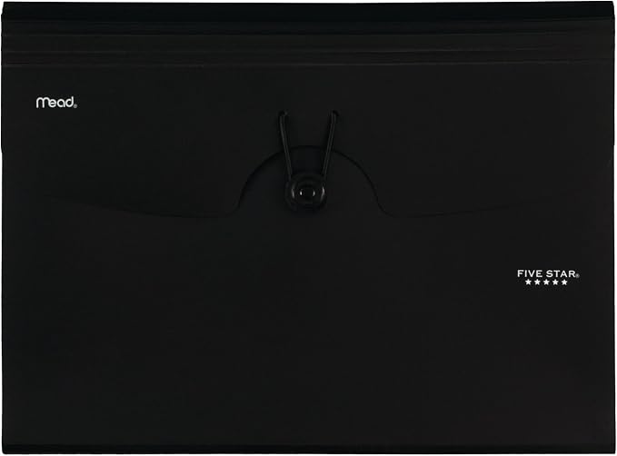 Five Star Expanding File Folder, 13-Pocket Expandable File Folder, Black (38144) by FiveStar