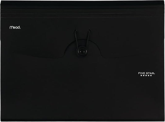 Five Star Expanding File Folder, 13-Pocket Expandable File Folder, Black (38144) by FiveStar