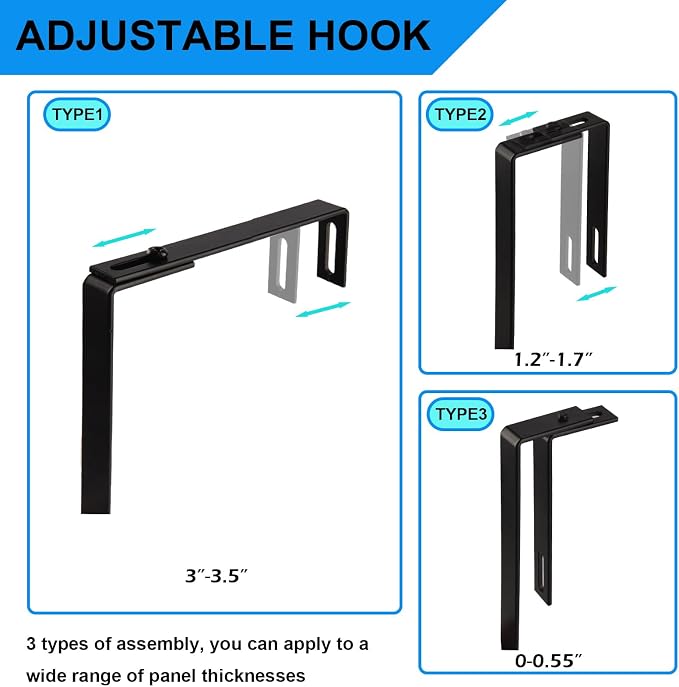 6-Tier Hanging File Organizer Office Cubicle Accessories for Work Organizer Wall Mount File Holder for Mails Folders Papers Magazine Organization, Black - Image 5