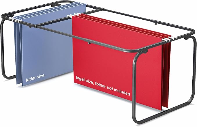 Upgraded Adjustable Hanging File Folder Frame,Legal/Letter Size,Length Adjusted 16 to 25 inches,Heavy Duty Steel File Drawer/Cabinet Organizer Insert, Hanging Folder Holder,12.598" W X 9.45" H by TOPCJ