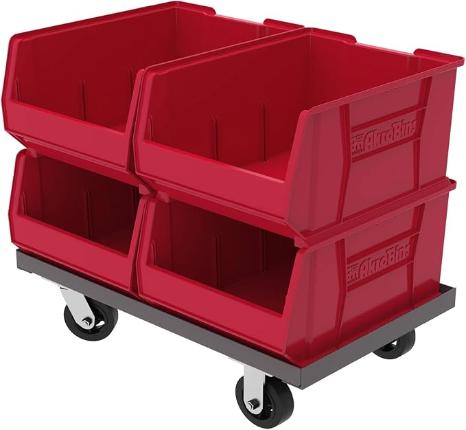 Akro-Mils 30289 Super-Size AkroBins Plastic Storage Bins, Space-Saving Stackable Bins for Garage, Classroom, Warehouse Organization, 24" L x 18" W x 12" H, Red, 1-Pack - Image 5