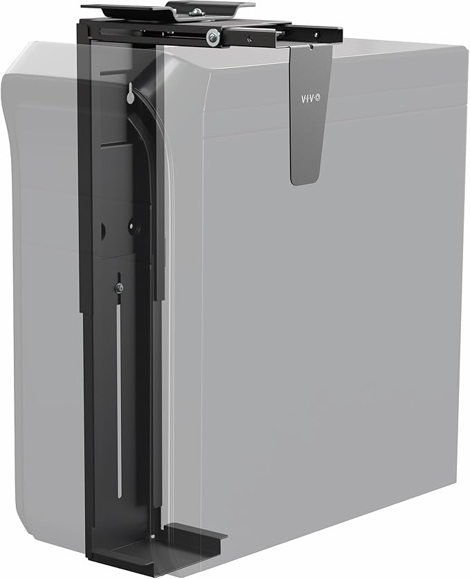 VIVO Black Large Under Desk and Wall Office PC Mount, MOUNT-PC01L | 8.3 to 13 inch Wide Adjustable Computer Mount, CPU Case Machine Holder Stand, Swivel and Secure Locking, Holds 44 lbs by Unknown