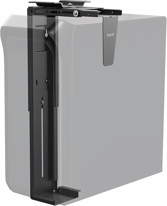 VIVO Black Large Under Desk and Wall Office PC Mount, MOUNT-PC01L | 8.3 to 13 inch Wide Adjustable Computer Mount, CPU Case Machine Holder Stand, Swivel and Secure Locking, Holds 44 lbs by Unknown