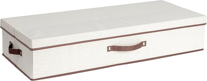 Household Essentials Gift Wrap Organizer with Lid, Natural and Brown by HouseholdEssentials
