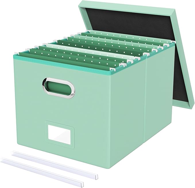 Storage File Box(New) (Mint-green(Leather), 1 pack), AM03118 by Oterri