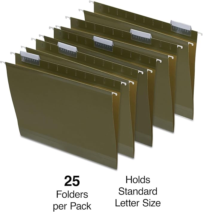 Staples Reinforced Box‑Bottom Hanging File Folders, Letter Size, 2" Expansion, 5‑Tab, Standard Green – 50/Carton - Image 4