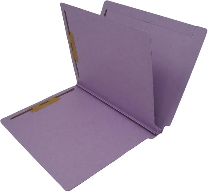 14 Pt. Lavender Classification Folders, Full Cut End Tab, Letter Size, 1 Divider (Box of 25) by Ecom+Folders